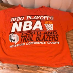 Vintage 1990 NBA Championship Portland Trail Blazers Shirt.